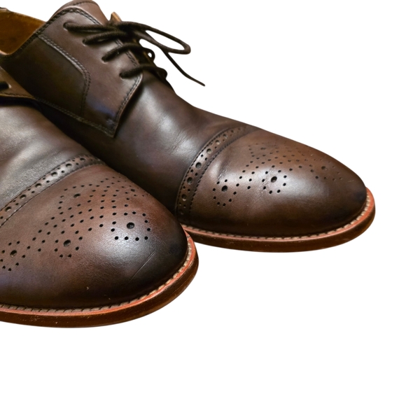 Warfield & Grand Men's Classic Brown Leather Oxford Shoes Size 10 - Picture 5 of 12